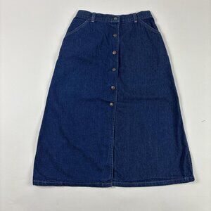 Y2K Candies Denim Skirt Juniors 11 Blue Vintage Button Front Mid Length